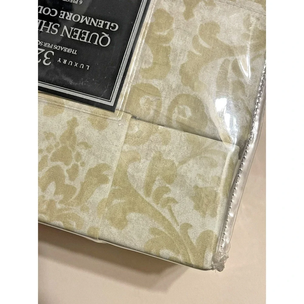 Luxury‎ Twill Glenmore Collection 320T Damask Pattern Queen Sheet Set 6 Pieces